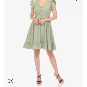 Women’s Ruffle Sleeve Knee Length Dress